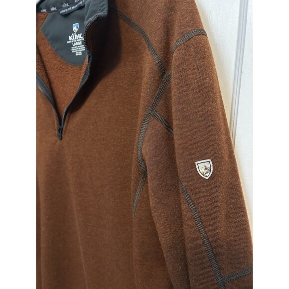 Kuhl Pullover Mens Large Orange Quarter Zip Revel Sweater Outdoors Hiking Skiing - Picture 4 of 10